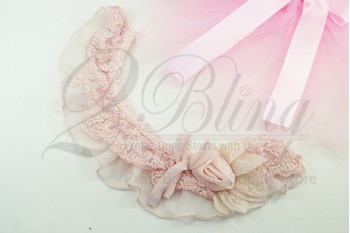 Vinty Chiffon Ruffle Collar - Antique Pink - Small size